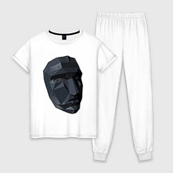 Пижама хлопковая женская Boss mask, цвет: белый