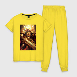 Пижама хлопковая женская Император человечества - Вархаммер 40000, цвет: желтый