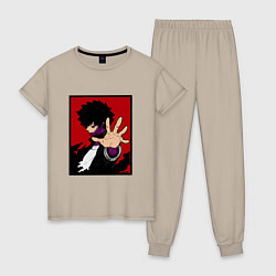 Пижама хлопковая женская Моя геройская академия Dabi, цвет: миндальный