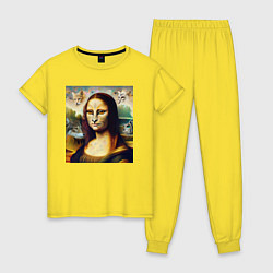 Женская пижама Мона Лиза превращается в кошку