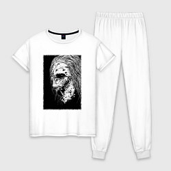 Пижама хлопковая женская Слипкнот кори тейлор, цвет: белый