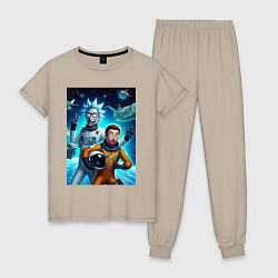 Женская пижама Космонавты Рик и Морти - нейроарт фантазия