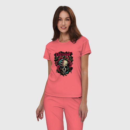 Женская пижама Пуля для моего Валентина / Коралловый – фото 3