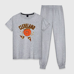 Пижама хлопковая женская Cleveland Cavs, цвет: меланж
