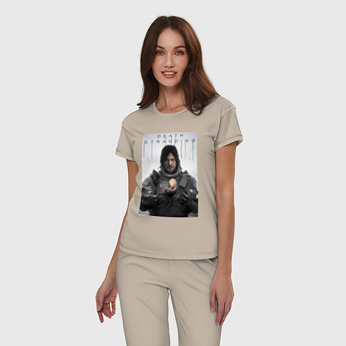 Женская пижама Death Stranding - Norman Reedus / Миндальный – фото 3