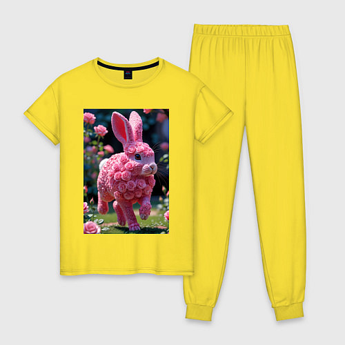 Женская пижама Кролик из роз / Желтый – фото 1