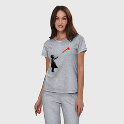 Пижама хлопковая женская Девочка и топор, цвет: меланж — фото 2