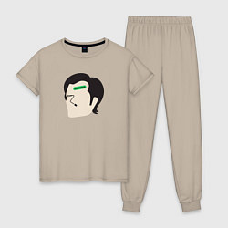 Пижама хлопковая женская Марк Разделение, цвет: миндальный