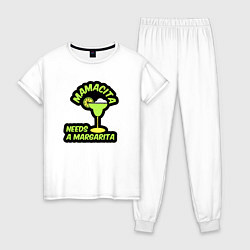 Пижама хлопковая женская Мамасите нужна маргарита, цвет: белый