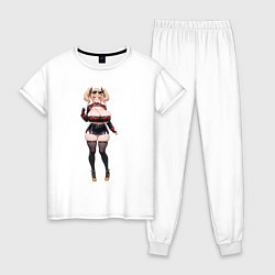 Пижама хлопковая женская Burnice White Zenless Zone Zero, цвет: белый