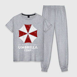 Пижама хлопковая женская Umbrella corporation logo, цвет: меланж