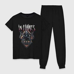 Пижама хлопковая женская In Flames Mask, цвет: черный