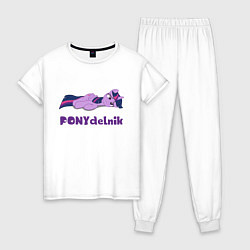 Пижама хлопковая женская Понедельник для пони Твайлайт Спаркл, цвет: белый