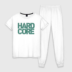 Пижама хлопковая женская Hardcore life, цвет: белый