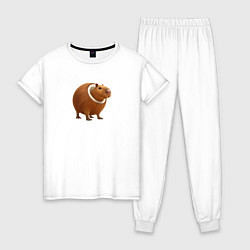 Пижама хлопковая женская Бурбалони Лулиоли, цвет: белый