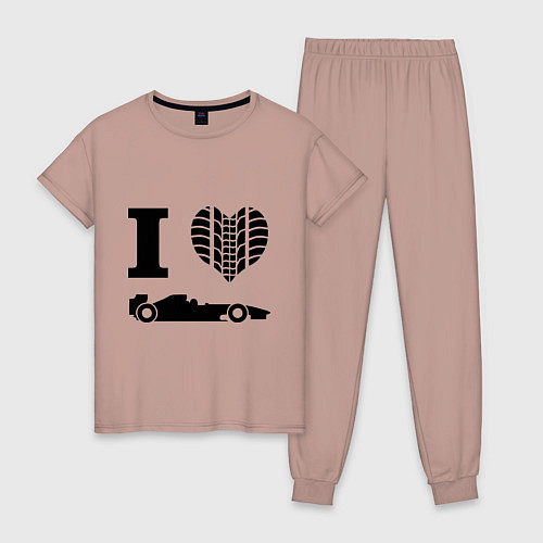 Женская пижама Формула 1 / Пыльно-розовый – фото 1