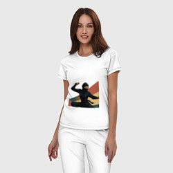 Пижама хлопковая женская Ниндзя девушка, цвет: белый — фото 2