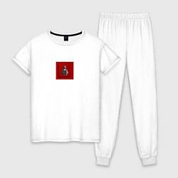 Пижама хлопковая женская Альбом Молитвы Анекдоты Тосты, цвет: белый