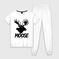 Женская пижама Черный лось с рогами