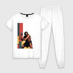 Женская пижама Поп-арт неандерталец