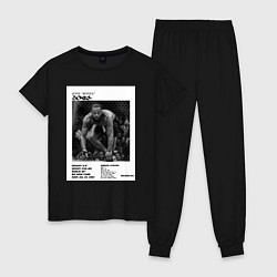 Пижама хлопковая женская Джон Джонс постер, цвет: черный