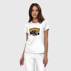 Пижама хлопковая женская Хот-род, цвет: белый — фото 2