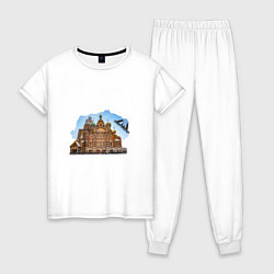 Пижама хлопковая женская Спас на крови Санкт-Петербург, цвет: белый