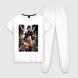 Пижама хлопковая женская Type B косплей Евы из Stellar Blade, цвет: белый