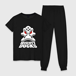 Пижама хлопковая женская HC Anaheim Ducks, цвет: черный