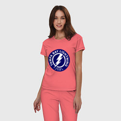 Пижама хлопковая женская HC Tampa Bay Lightning, цвет: коралловый — фото 2