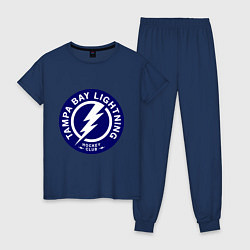 Пижама хлопковая женская HC Tampa Bay Lightning, цвет: тёмно-синий