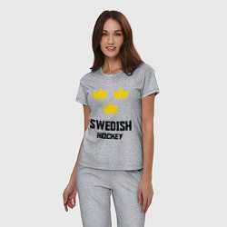 Пижама хлопковая женская Swedish Hockey, цвет: меланж — фото 2