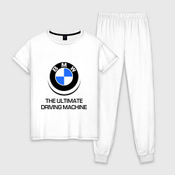 Пижама хлопковая женская BMW Driving Machine, цвет: белый