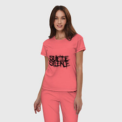 Пижама хлопковая женская Suicide Silence, цвет: коралловый — фото 2