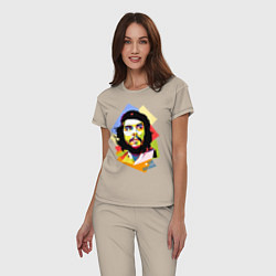 Пижама хлопковая женская Che Guevara Art, цвет: миндальный — фото 2