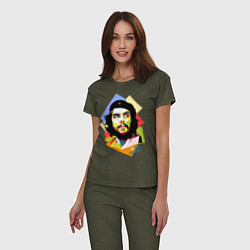 Пижама хлопковая женская Che Guevara Art, цвет: меланж-хаки — фото 2