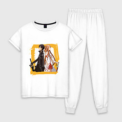 Пижама хлопковая женская Asuna & Kirito, цвет: белый