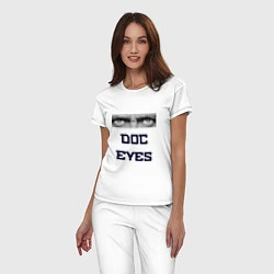Пижама хлопковая женская Doc Eyes, цвет: белый — фото 2