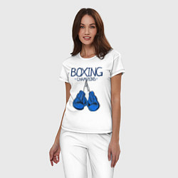 Пижама хлопковая женская Boxing champions, цвет: белый — фото 2