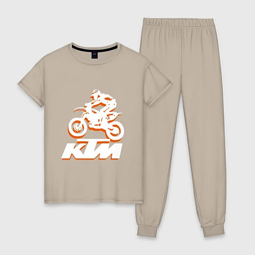 Женская пижама KTM белый / Миндальный – фото 1