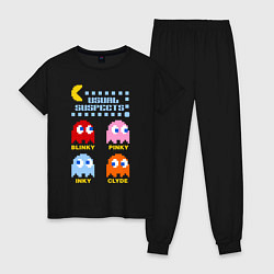 Пижама хлопковая женская Pac-Man: Usual Suspects, цвет: черный