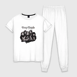 Пижама хлопковая женская Deep Purple: Rock Group, цвет: белый