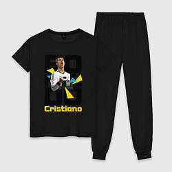 Пижама хлопковая женская Ronaldo Funs, цвет: черный