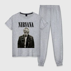 Пижама хлопковая женская Kurt Cobain: Young, цвет: меланж