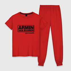 Пижама хлопковая женская Armin van Buuren, цвет: красный