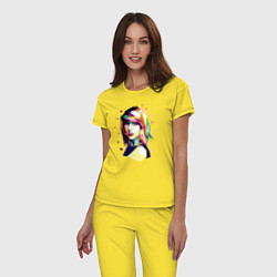 Пижама хлопковая женская Taylor Swift Art, цвет: желтый — фото 2