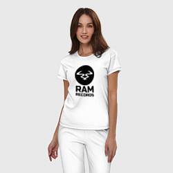 Пижама хлопковая женская Ram Records, цвет: белый — фото 2