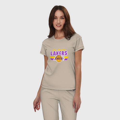 Женская пижама Los Angeles Lakers / Миндальный – фото 3