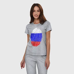 Пижама хлопковая женская Отпечаток России, цвет: меланж — фото 2