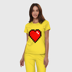Пижама хлопковая женская Minecraft Lover, цвет: желтый — фото 2